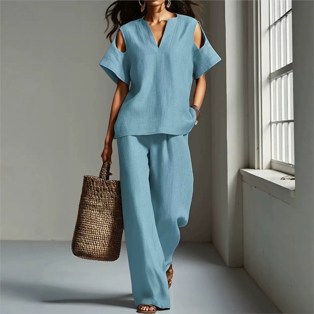 Women's Solid Color Simple Lin - огляд і ціна Linen Pant Wide