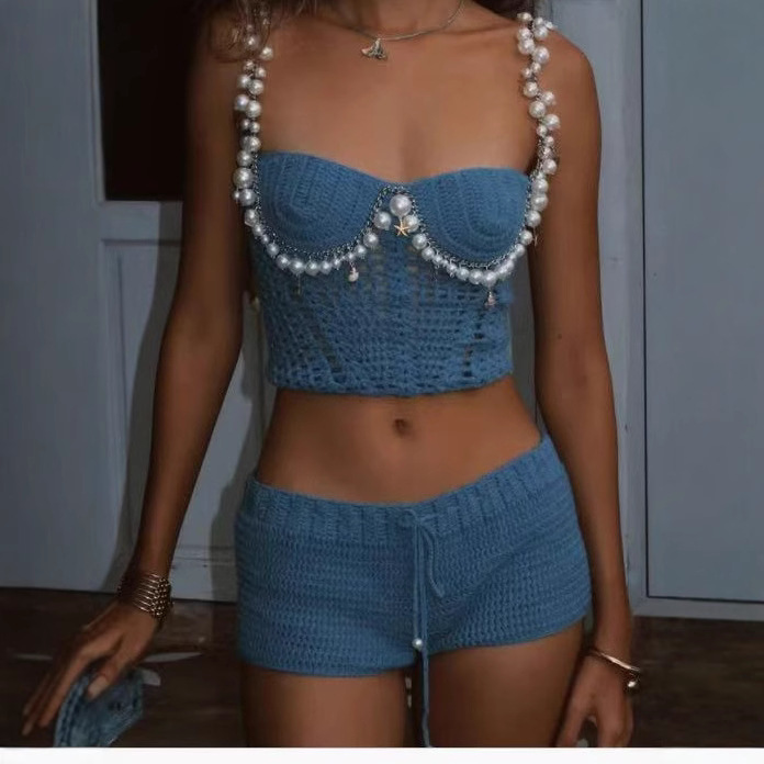 Sexy Beading Crochet Crop Vest - огляд і ціна Crop Top Crochet