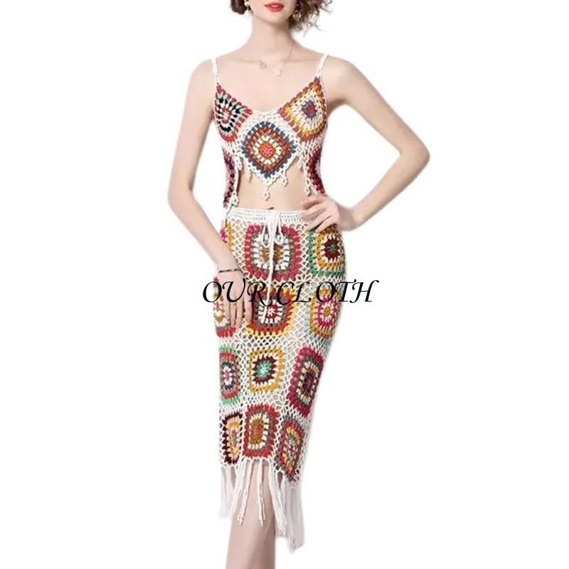 Women Beach Crochet Knit Cami  - огляд і ціна Crop Top Crochet