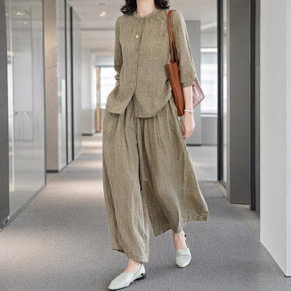 2026 Plus Size Casual Suit Wom - огляд і ціна Linen Pant Wide
