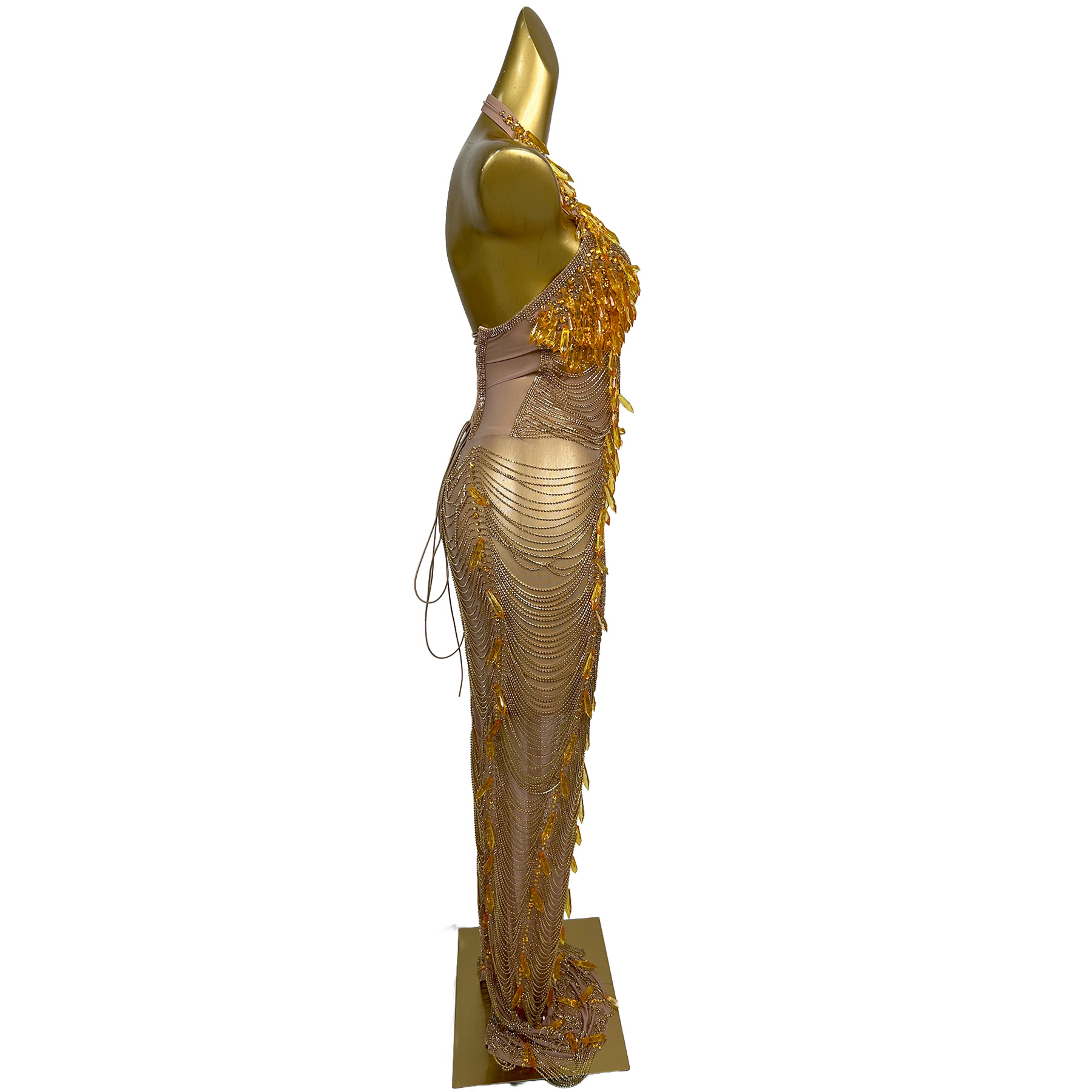 Ailisi Women Luxury Gold Cryst - огляд і ціна Maxi Dress Halter