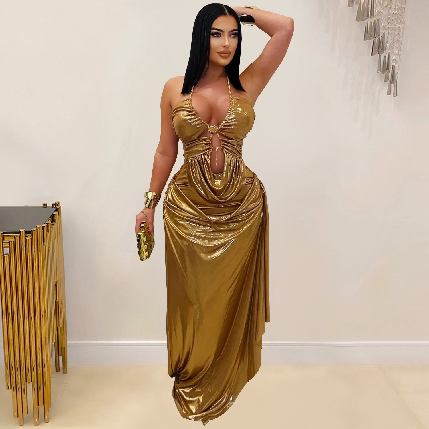 Prom Dress Evening Wedding Gue - огляд і ціна Maxi Dress Halter